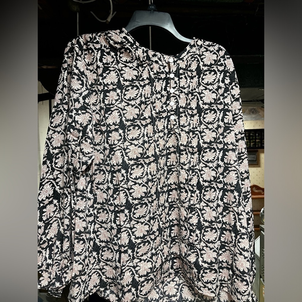 Black & Pink Button Up Blouse